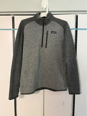 Patagonia Mens Performance Better Sweater M Gray Quarter 1/4 Zip Fleece Pullover